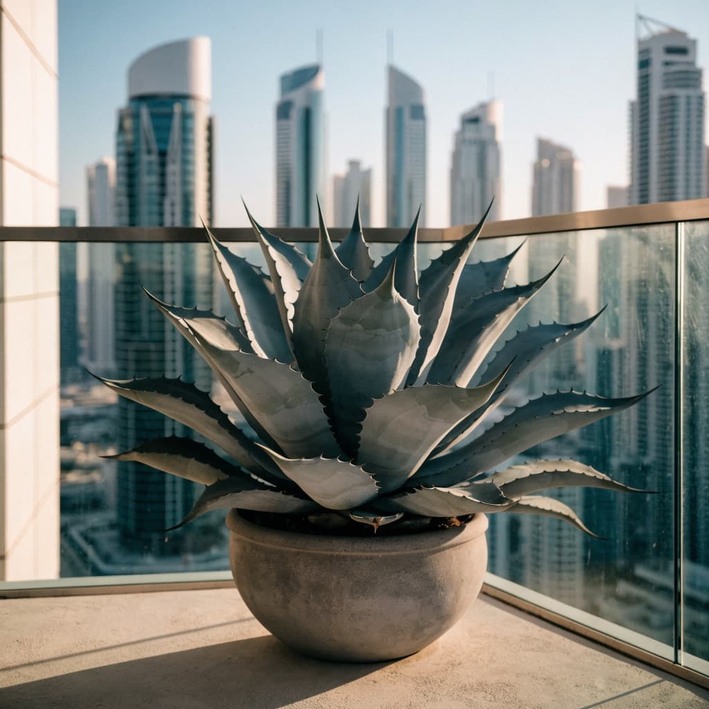 الأغاف (أتينواتا الأزرق) (Agave attenuata) — صورة توضيحية للنبتة في ديكور منزلي