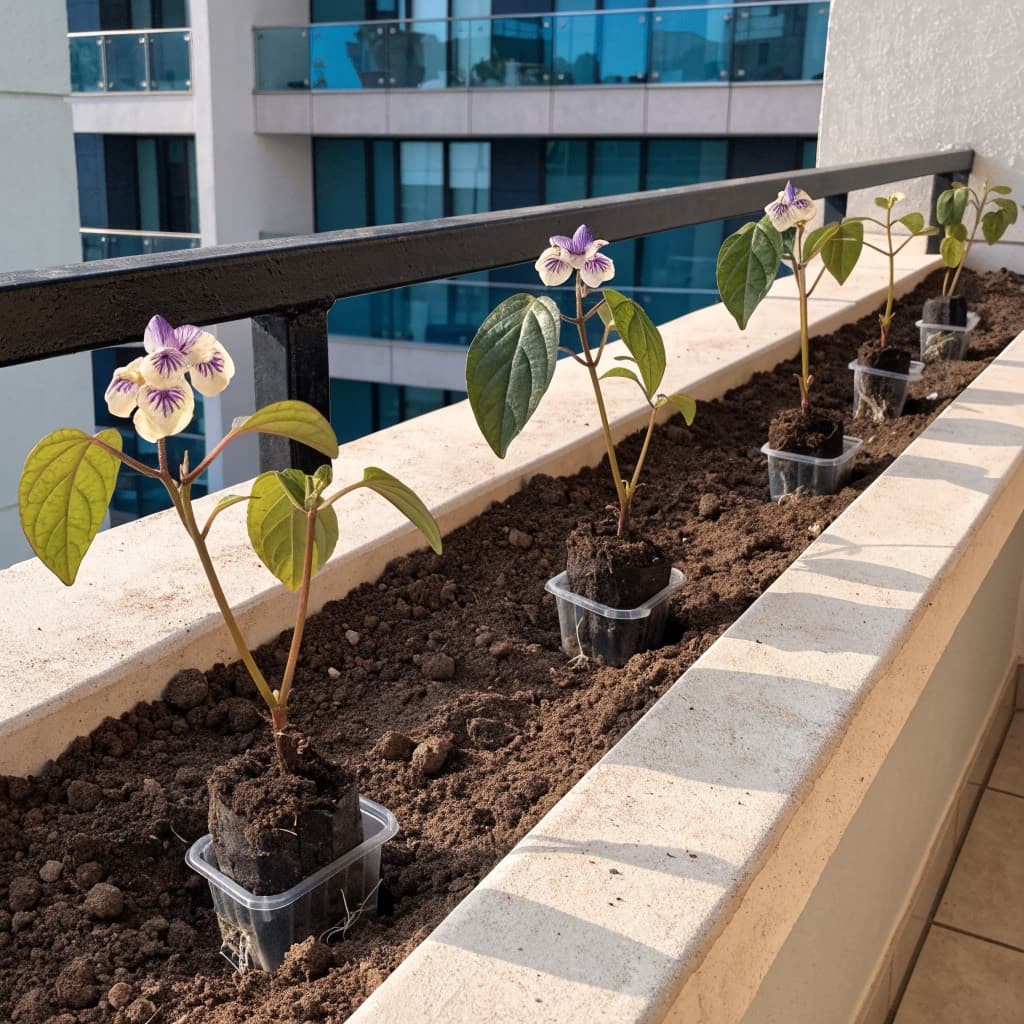 Chinese Violet (Asystasia) Tray — 6 Plants styled in a warm UAE home
