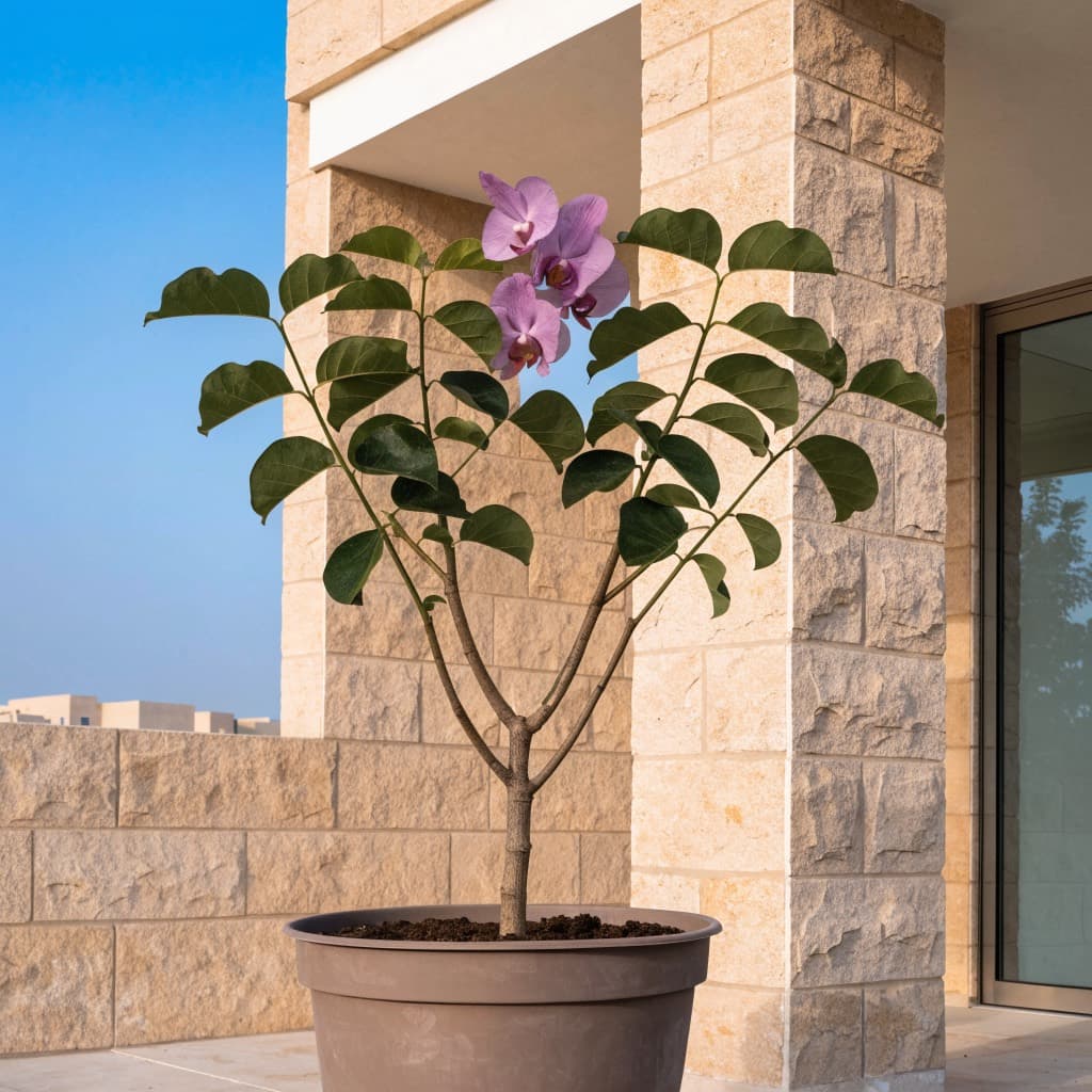 شجرة أوركيد هونغ كونغ (باوهينيا) (Bauhinia × blakeana) — صورة توضيحية للنبتة في ديكور منزلي