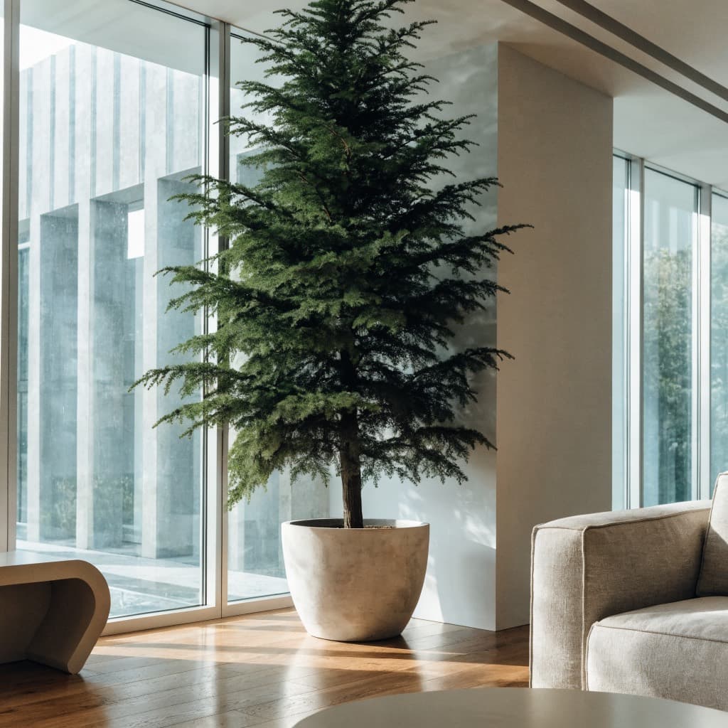 شجرة الأرز (Cupressus) — صورة توضيحية للنبتة في ديكور منزلي