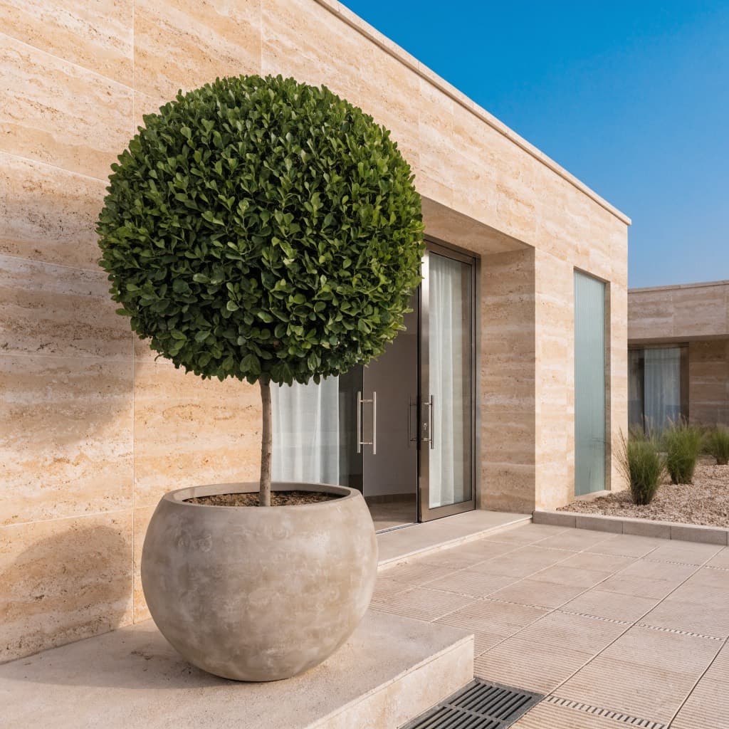 Ficus Nitida Ball — 120cm styled in a warm UAE home