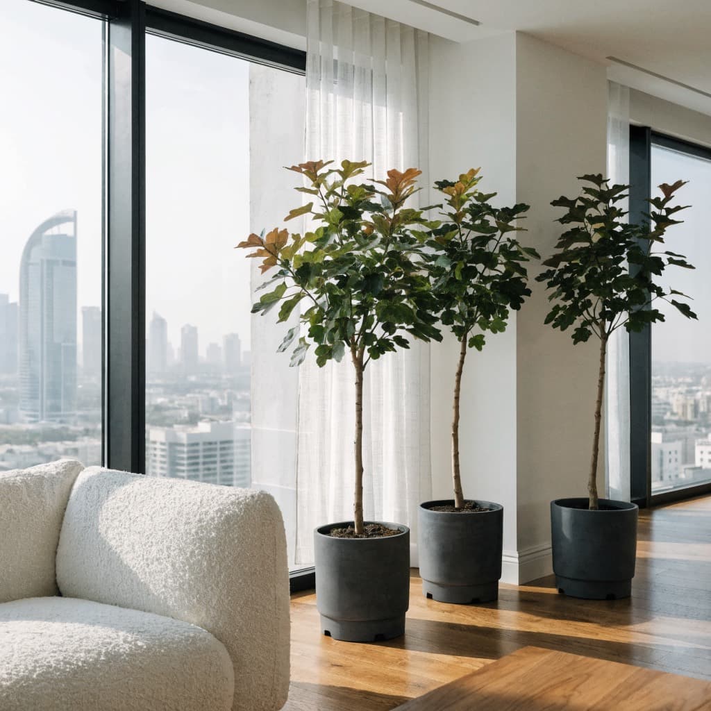 ثلاثية شجر التين (Ficus carica) — صورة توضيحية للنبتة في ديكور منزلي