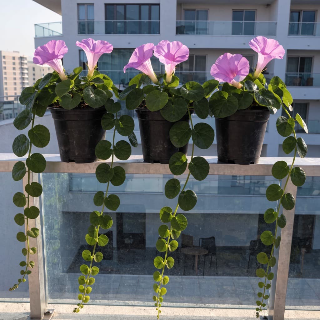 Railroad Vine (Ipomoea) — 3 Plants styled in a warm UAE home
