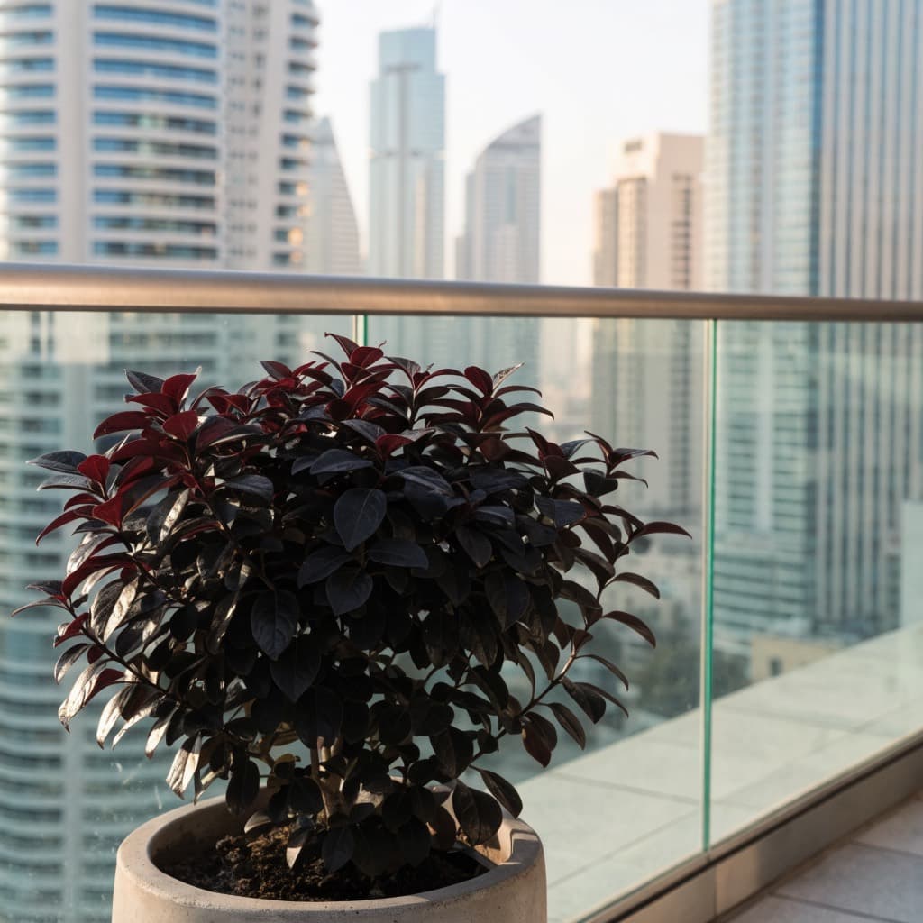 السودوإيرانثيمم الأحمر (Pseuderanthemum atropurpureum) — صورة توضيحية للنبتة في ديكور منزلي