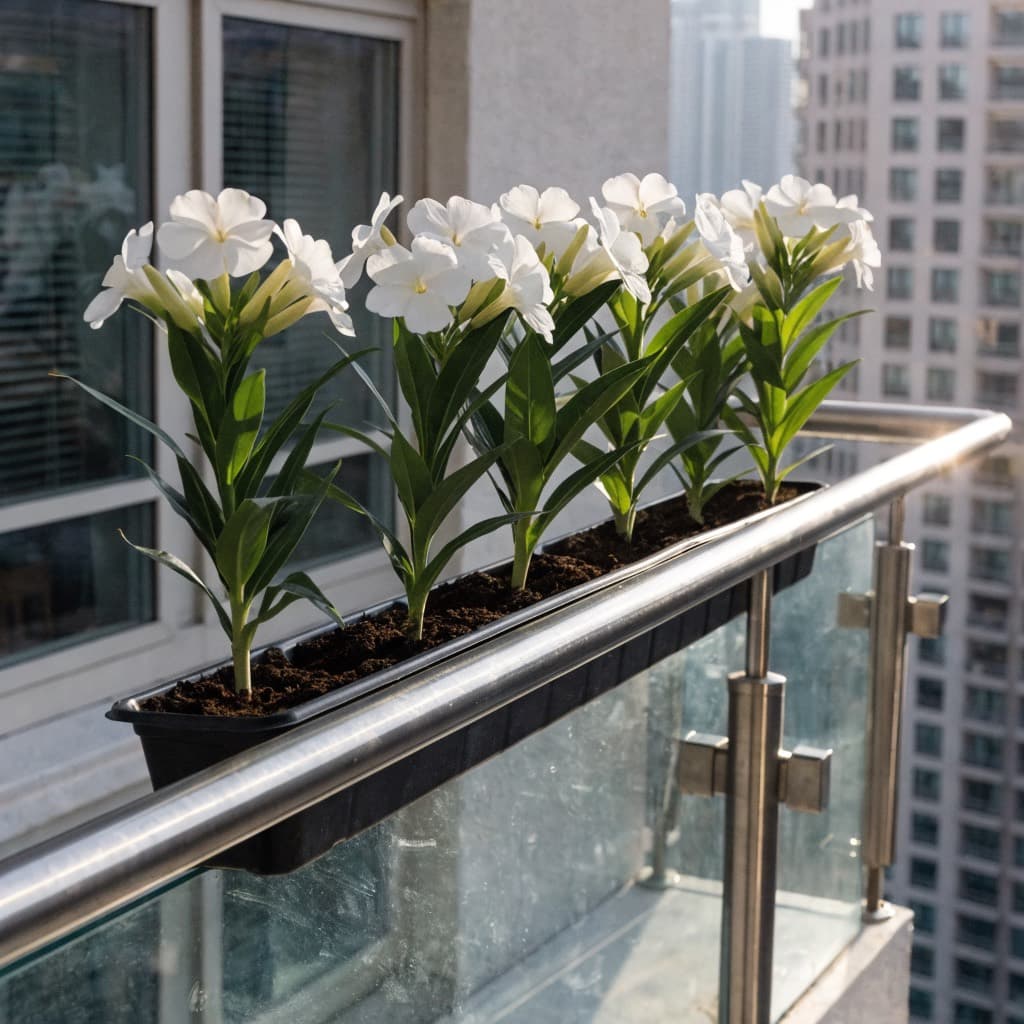 Ruellia White Tray — 6 Plants styled in a warm UAE home