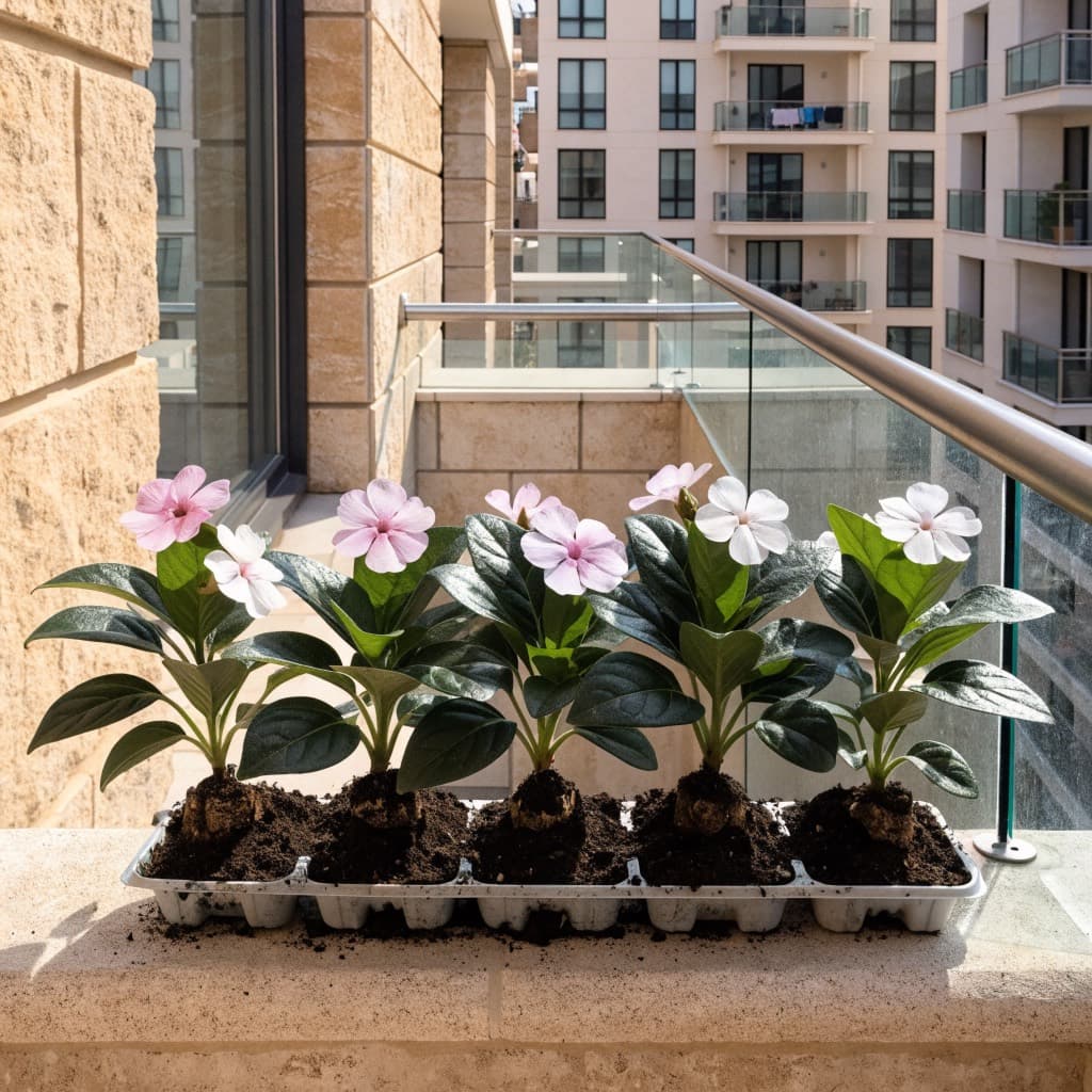 Vinca Tray — 6 Plants styled in a warm UAE home