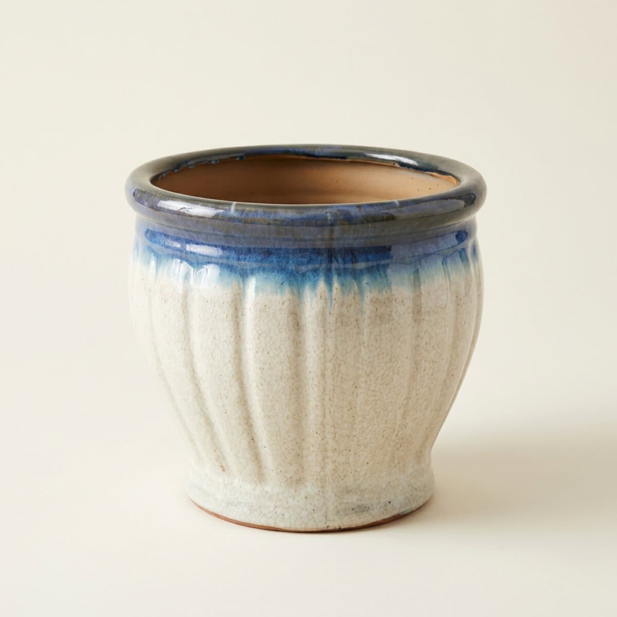 Coastal Blue-Rim Planter - Large