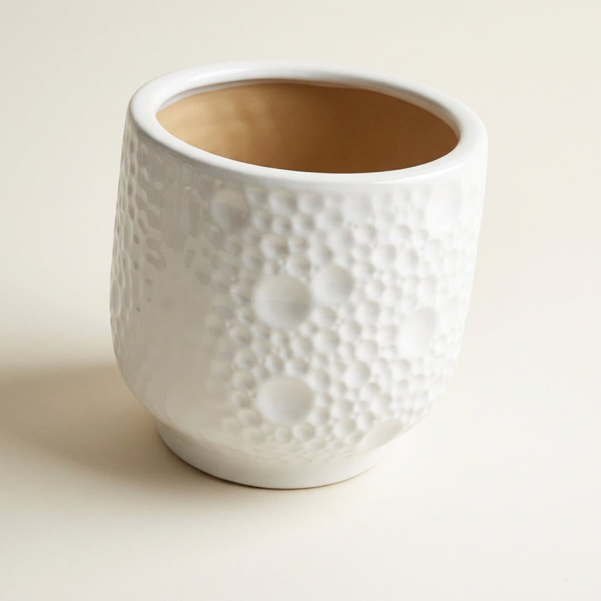 Hammered White Planter - Medium