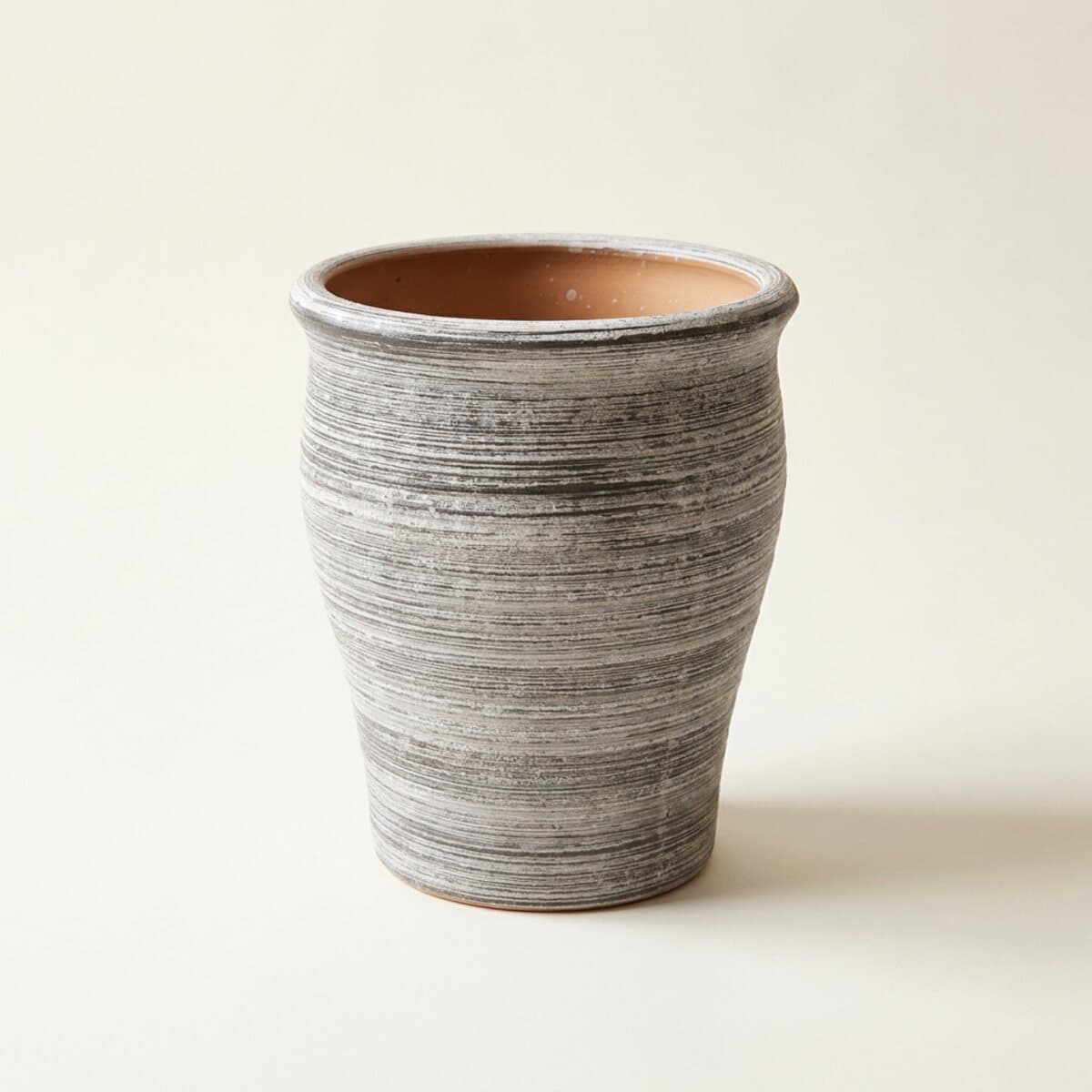 Grey Sgraffito Tall Planter - Tall